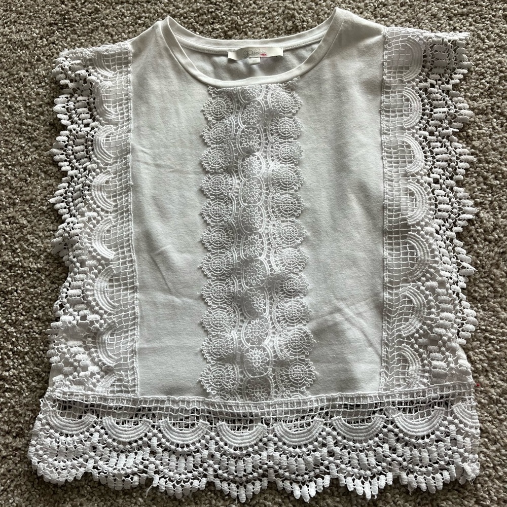White Lace Trim Top